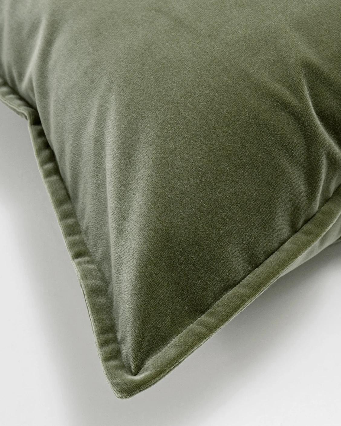 Alessandra Forest cushion in green and forest green, shown in a product top view as image 10