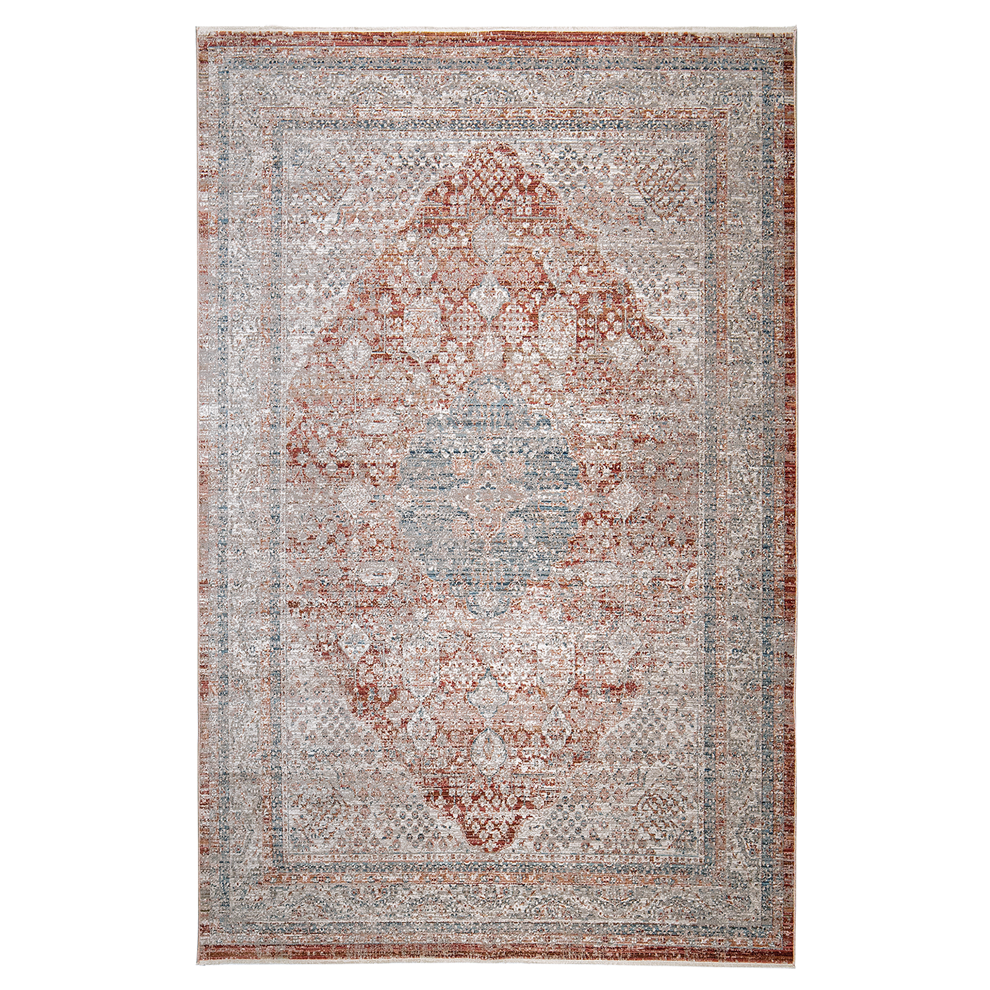 Alexander Rosso carpets in red and beige, shown in a product top view as image 1