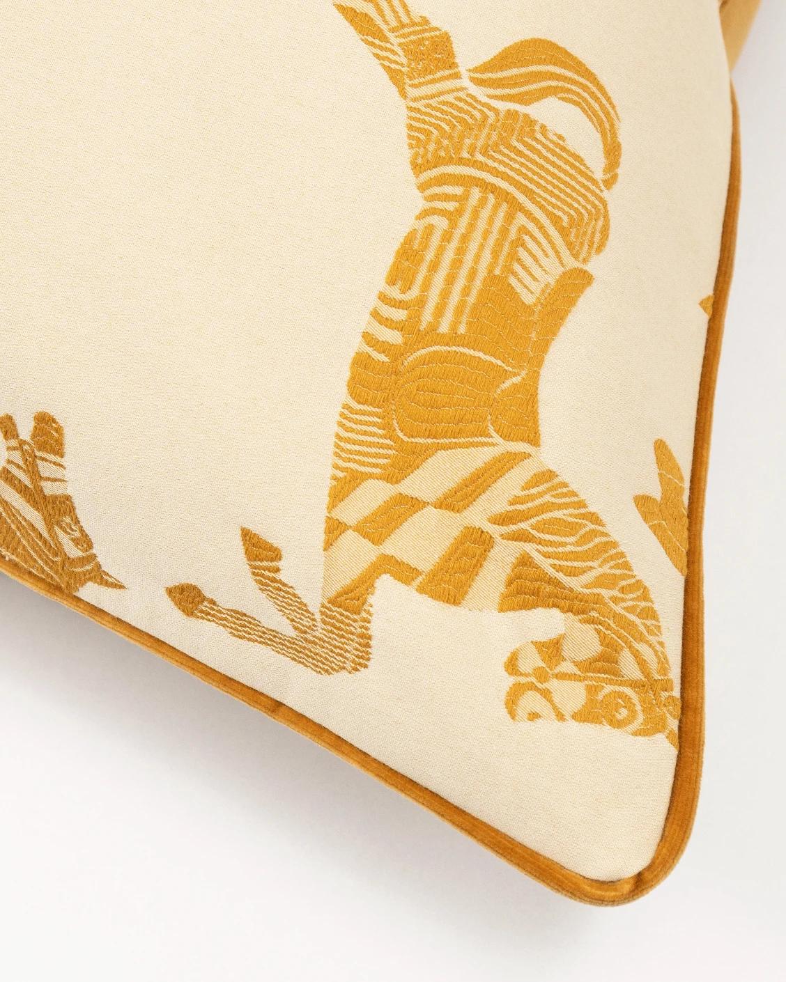 Aurora Klimt cushion in orange and beige, shown in a product top view as image 10