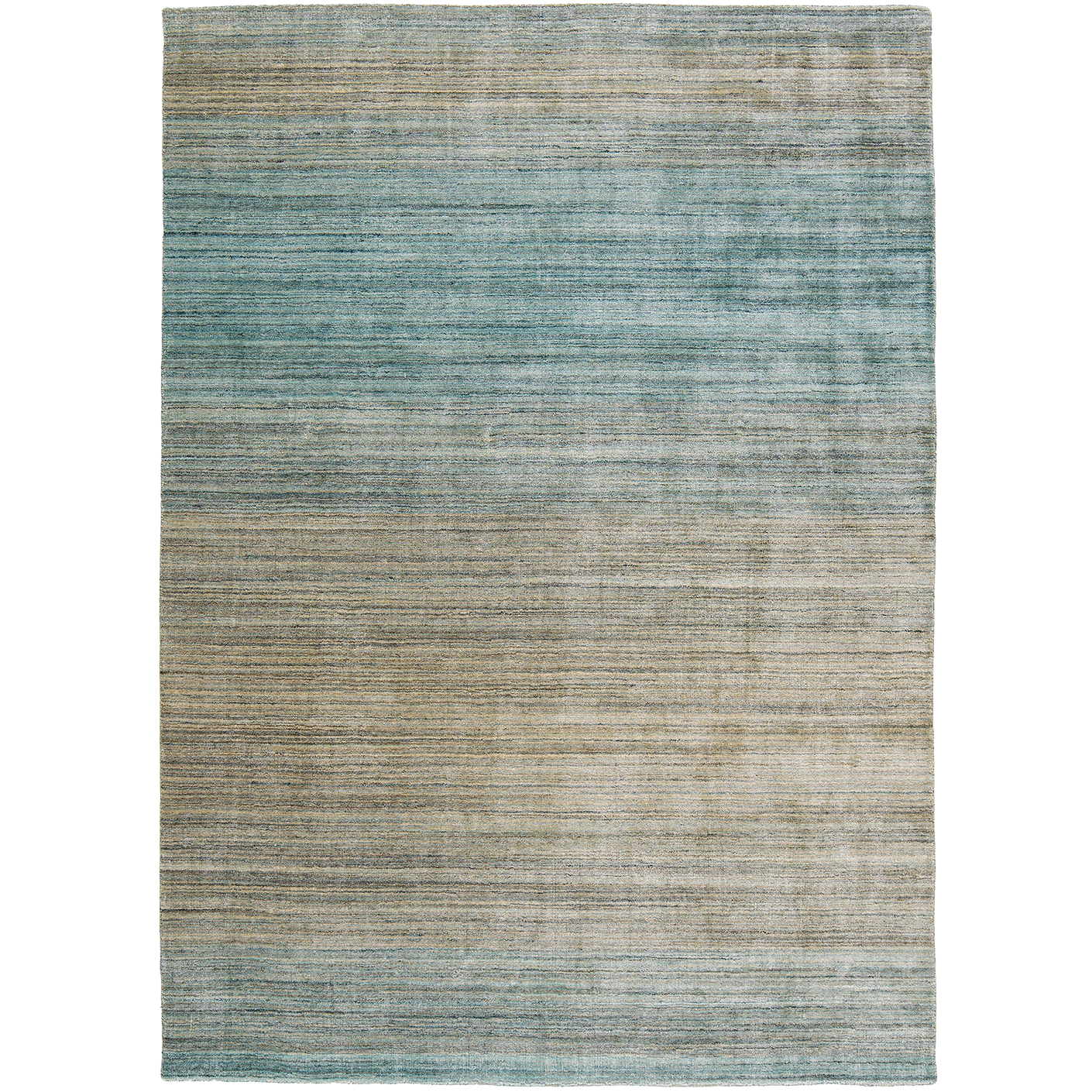 Ava Sandy carpets in turquoise and beige, shown in a product top view as image 1