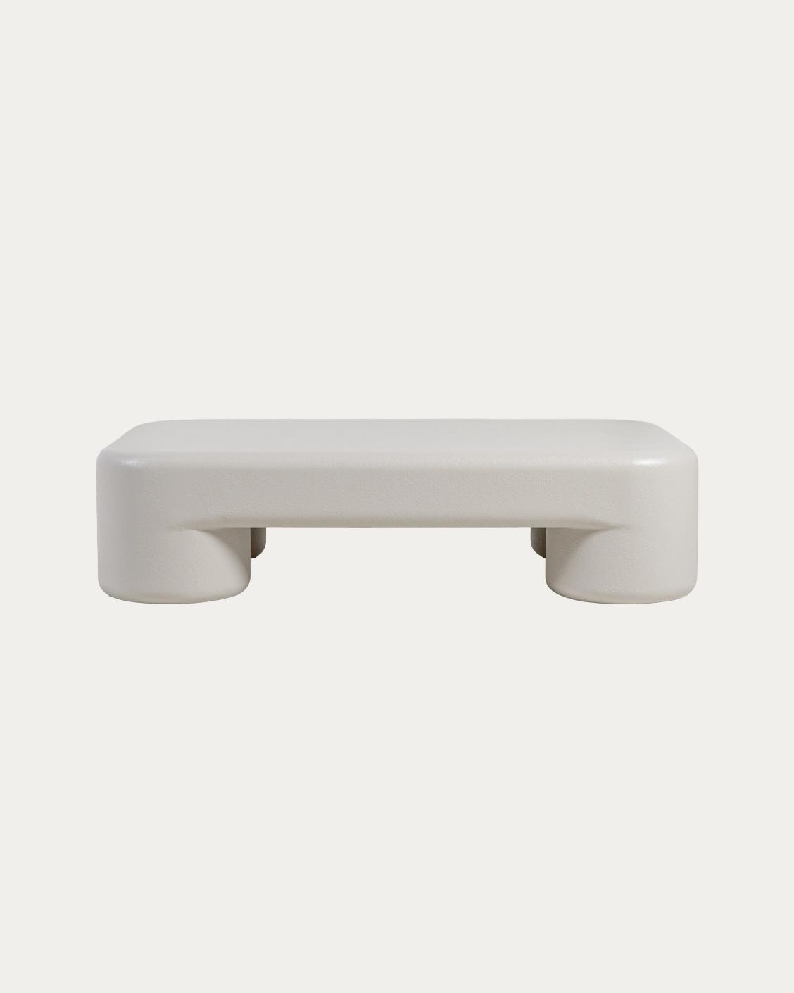 Bari coffee table in soft ivory and stone, shown in a product front view as image 1