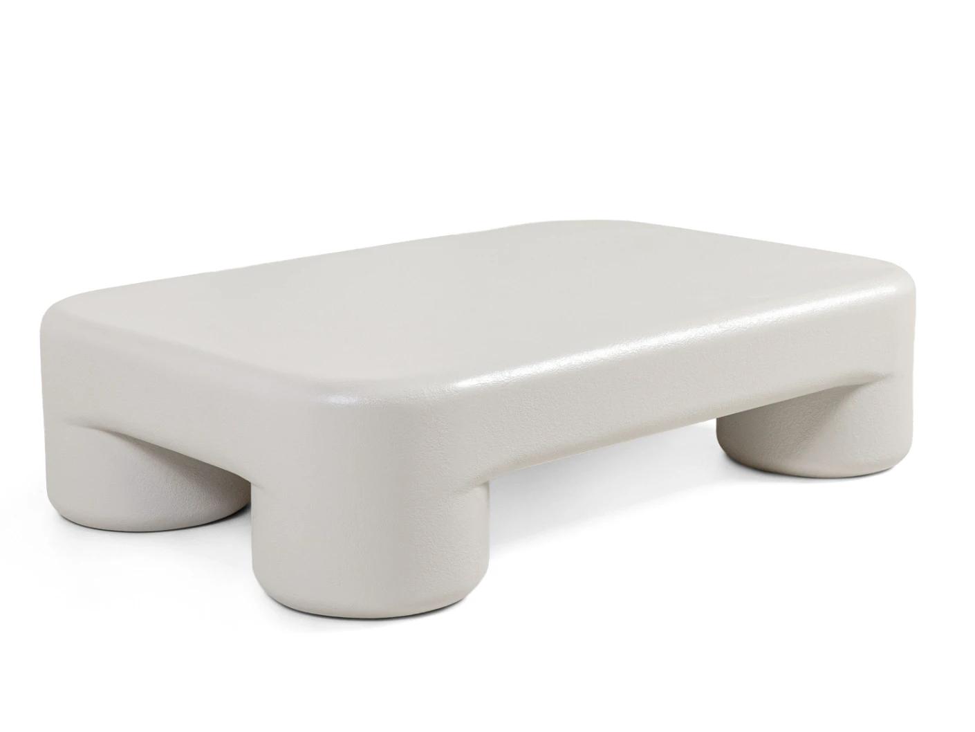 Bari coffee table in soft ivory and stone, shown in a product left view as image 1