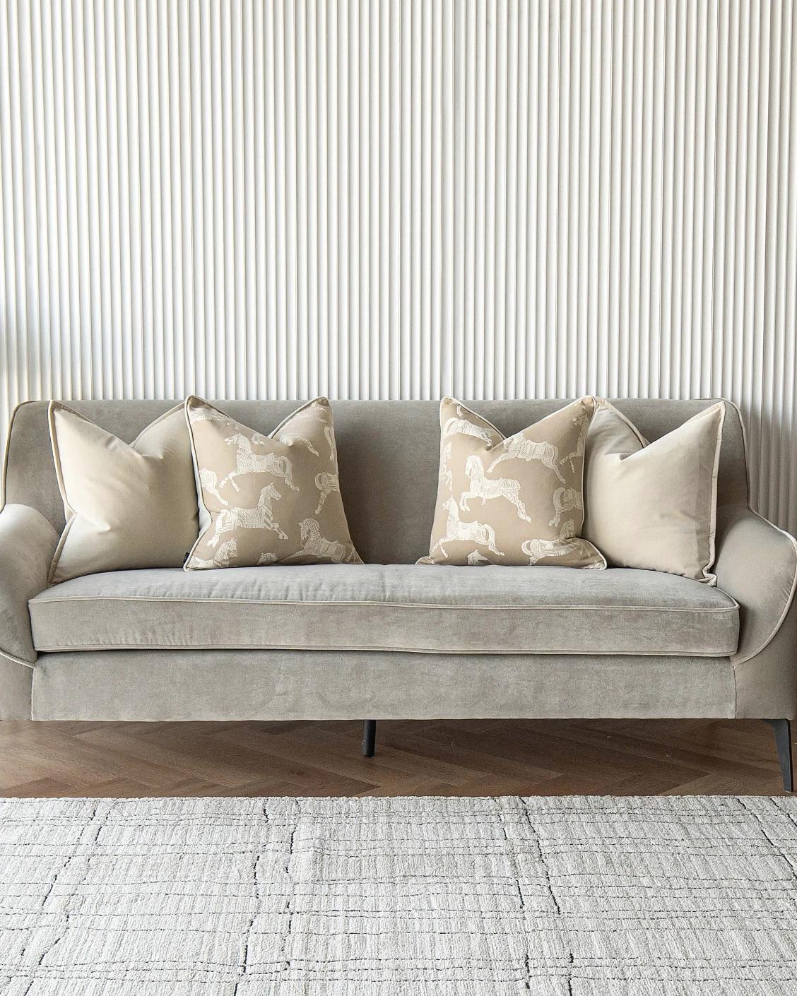 Aura Bundle cushion in beige, shown in a lifestyle front view as image 4