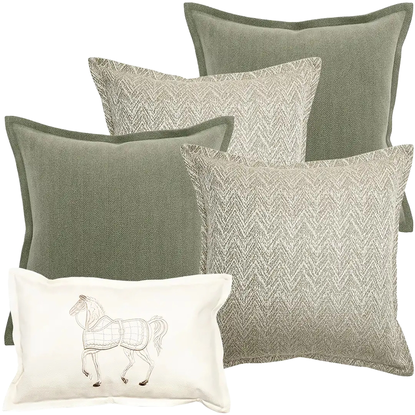 Cali Bundle bundle - indoor in white, beige and green, shown in a product front view as image 1