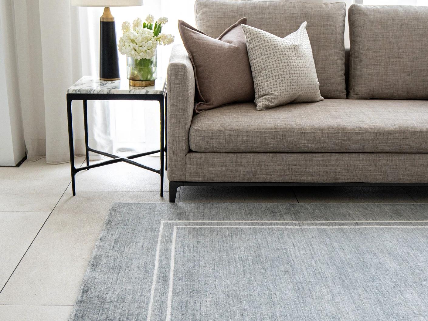 Colin Ashton carpets in blue and white, shown in a lifestyle front view as image 3