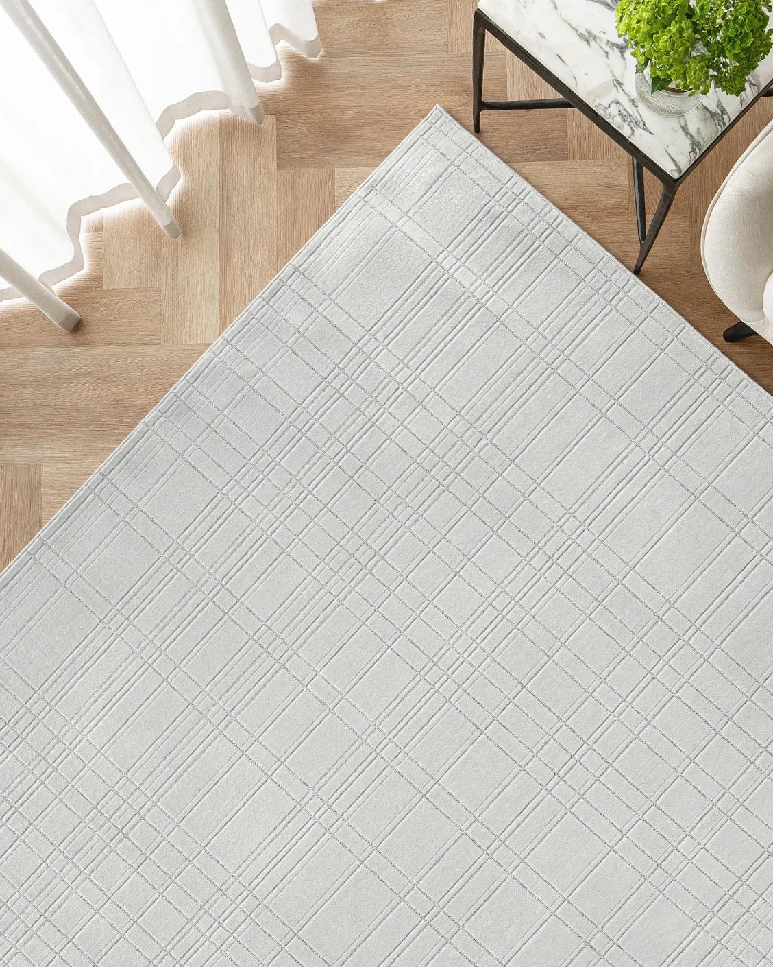 Corvin Sandy carpet in ivory and grey, shown in a product top view as image 2