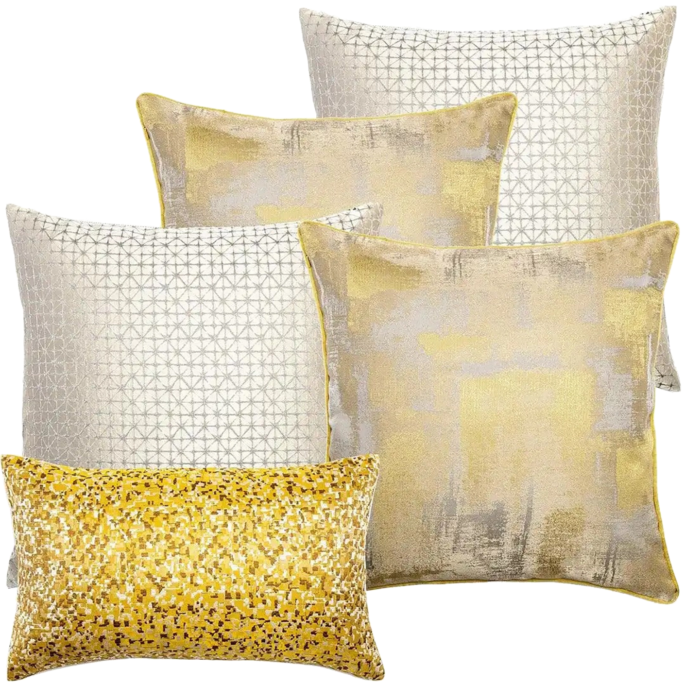 Ivan Bundle bundle - indoor in gold, silver, white and yellow, shown in a product front view as image 1