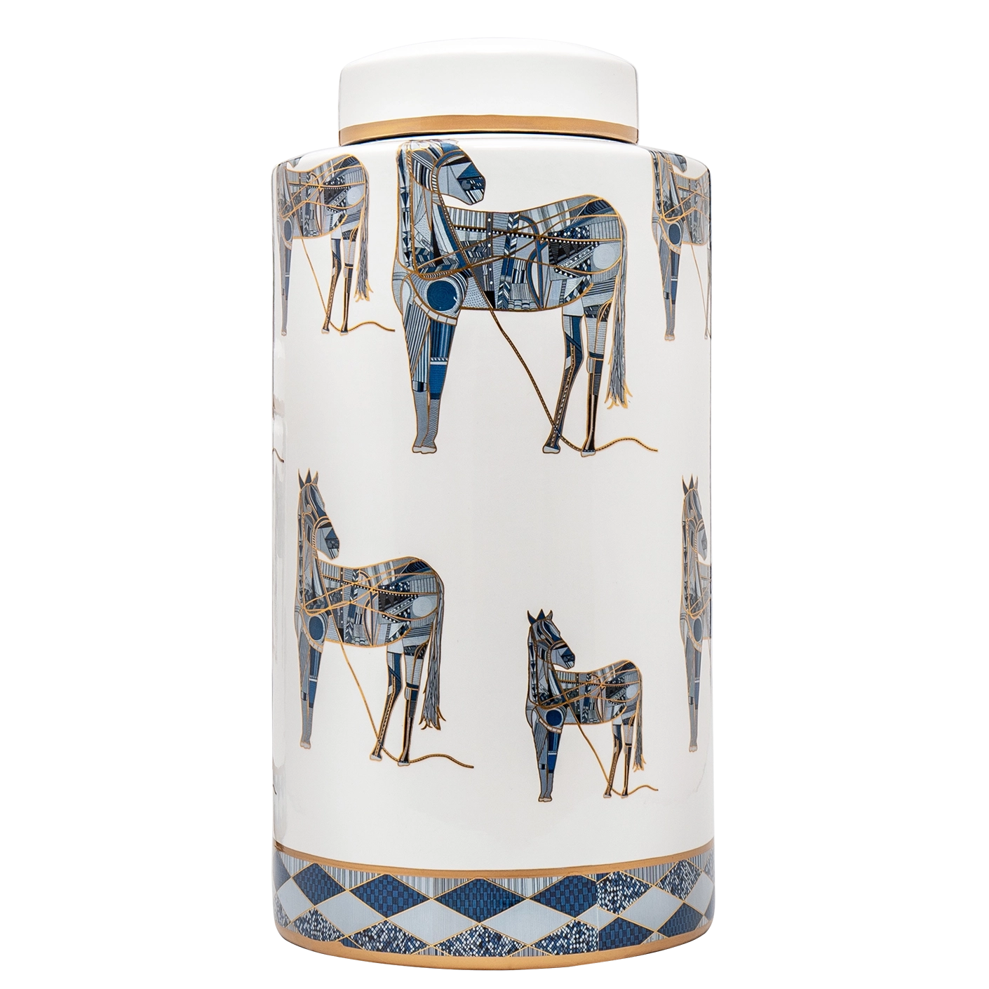 Eloisa Arneson vases in white and blue, shown in a product front view as image 1