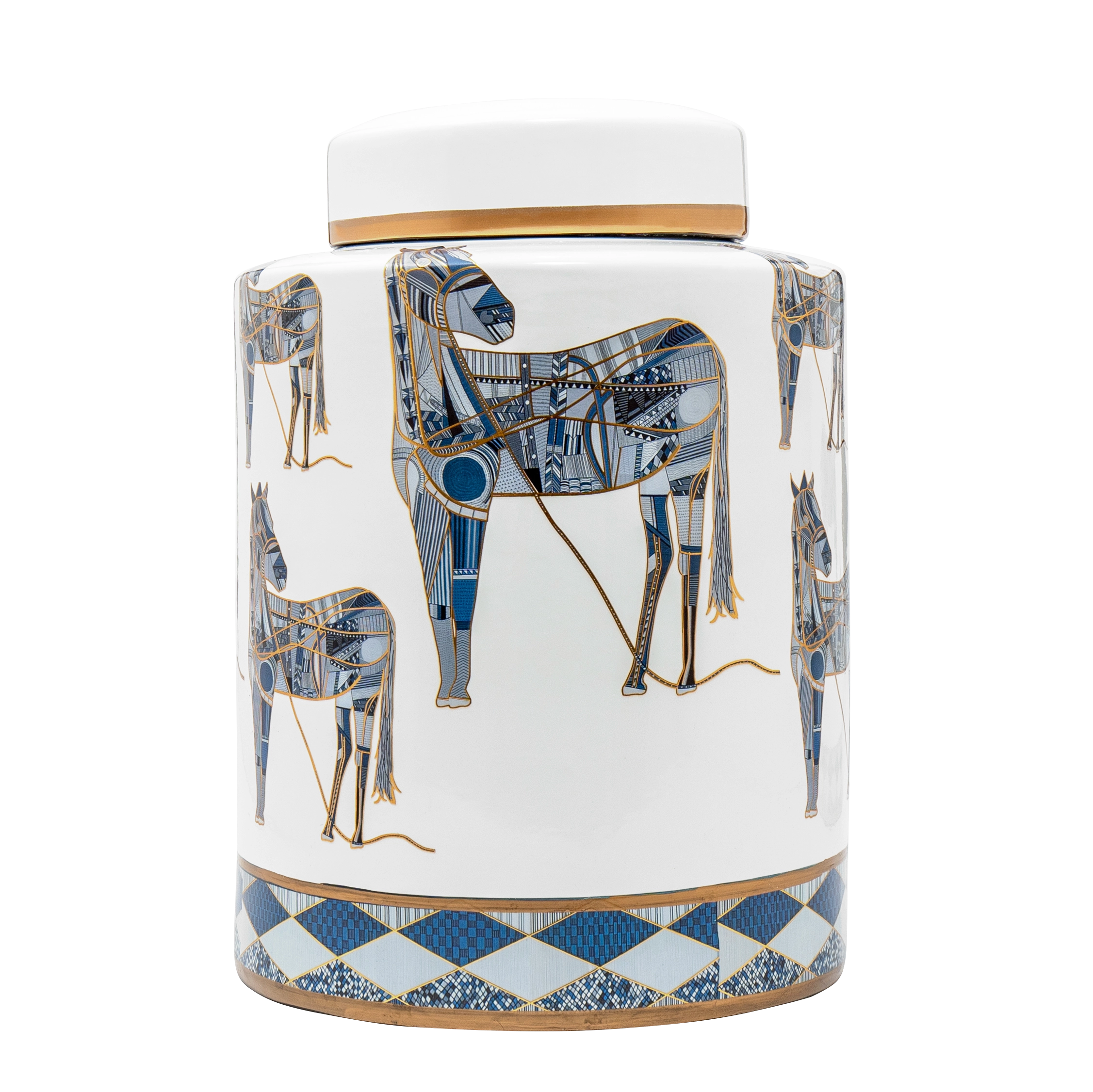 Eloisa Arneson II vases in white and blue, shown in a product front view as image 1