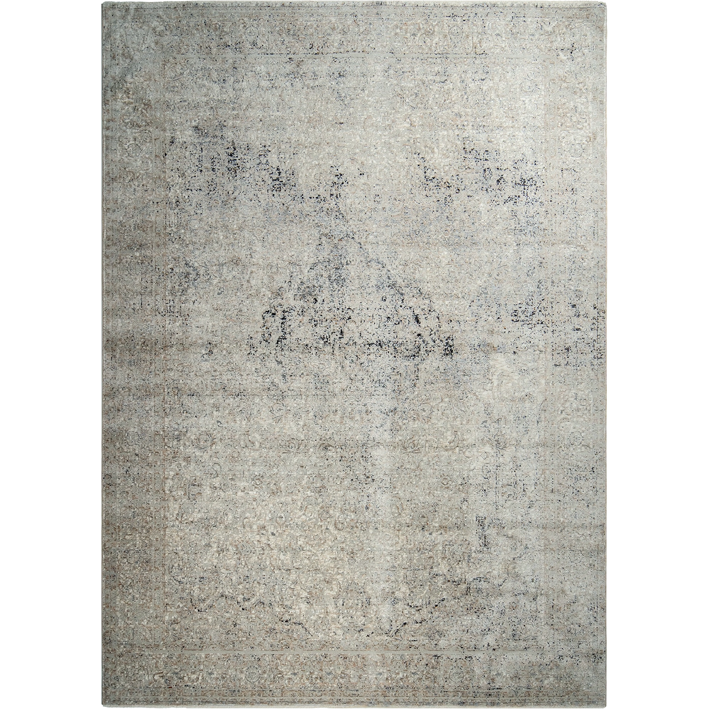 Ethan Dune carpets in grey and beige, shown in a product top view as image 1