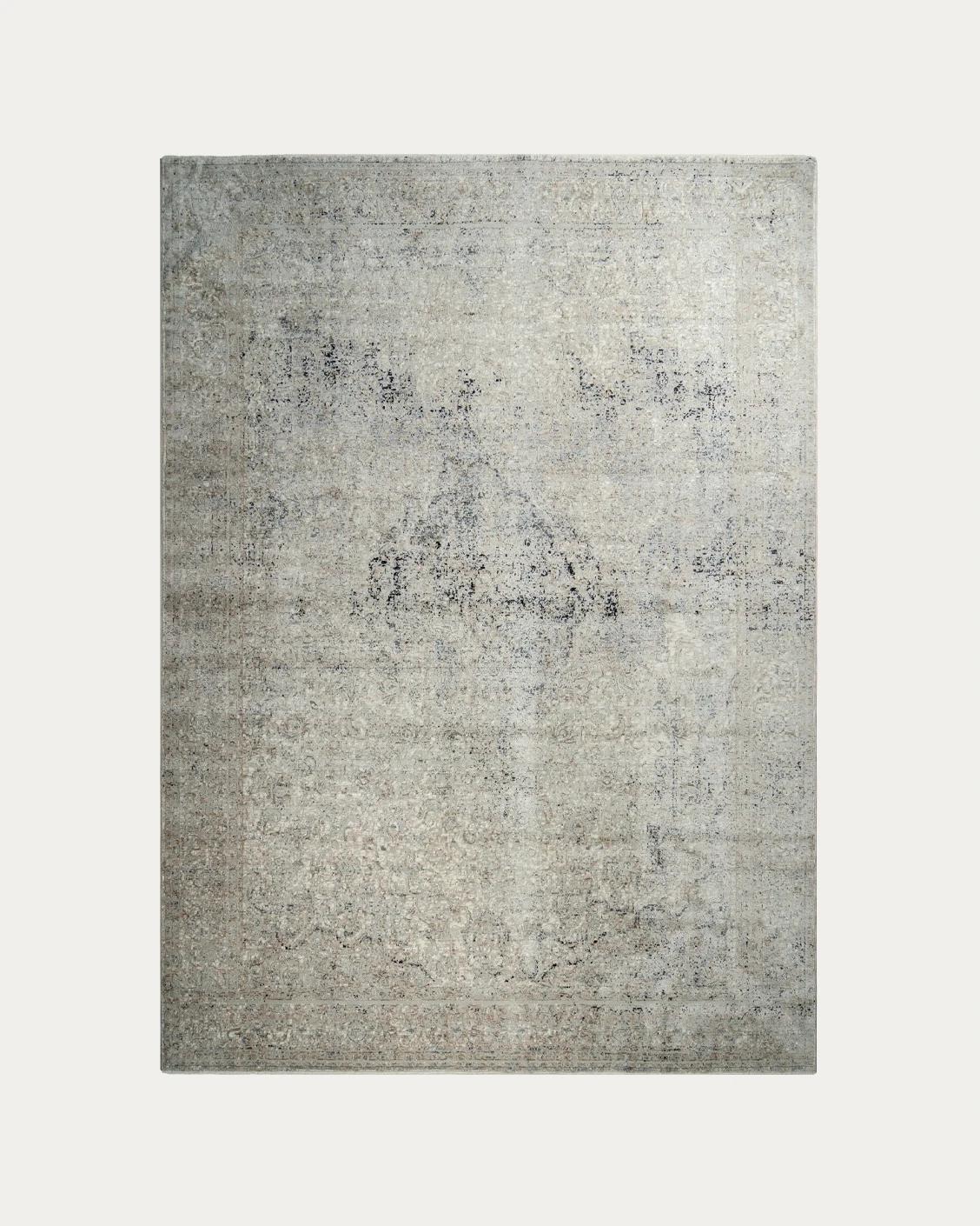 Ethan Dune carpets in grey and beige, shown in a product top view as image 1