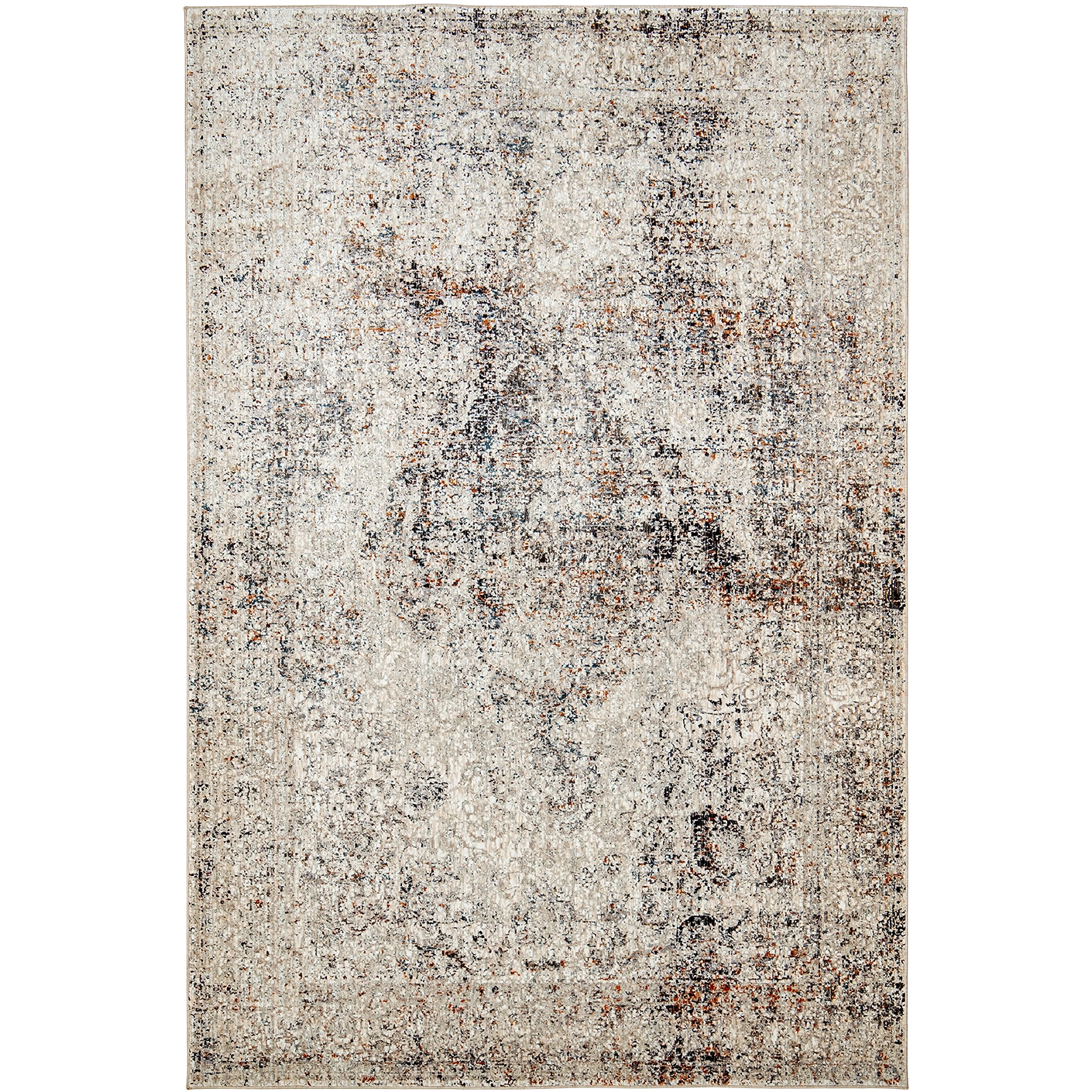 Ethan Dune II carpets in grey, beige and multicolour, shown in a product top view as image 1