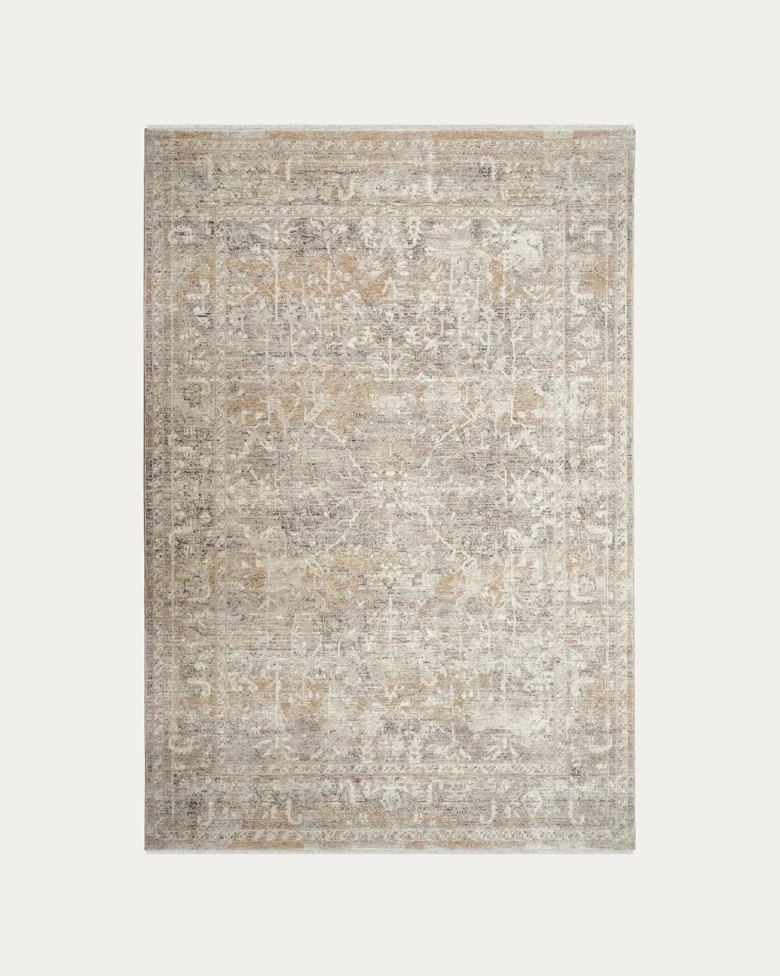 Hana Sandy carpets in beige and taupe, shown in a product top view as image 1