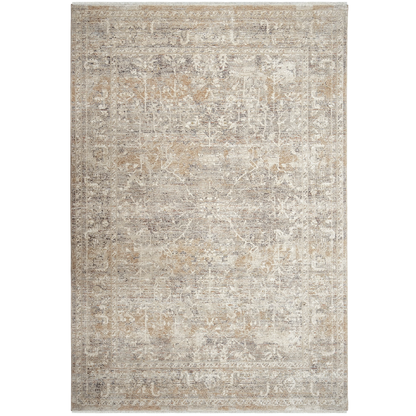 Hana Sandy carpets in beige and taupe, shown in a product top view as image 1