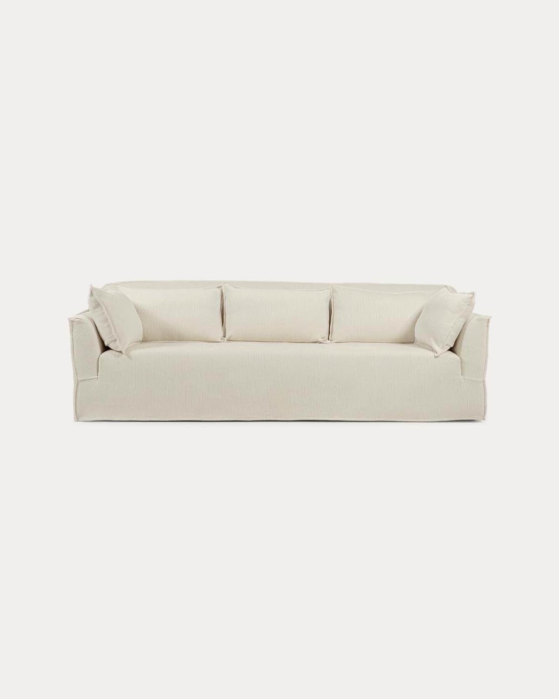 Miro Warm Ivory sofa, shown in a product front view as image 1