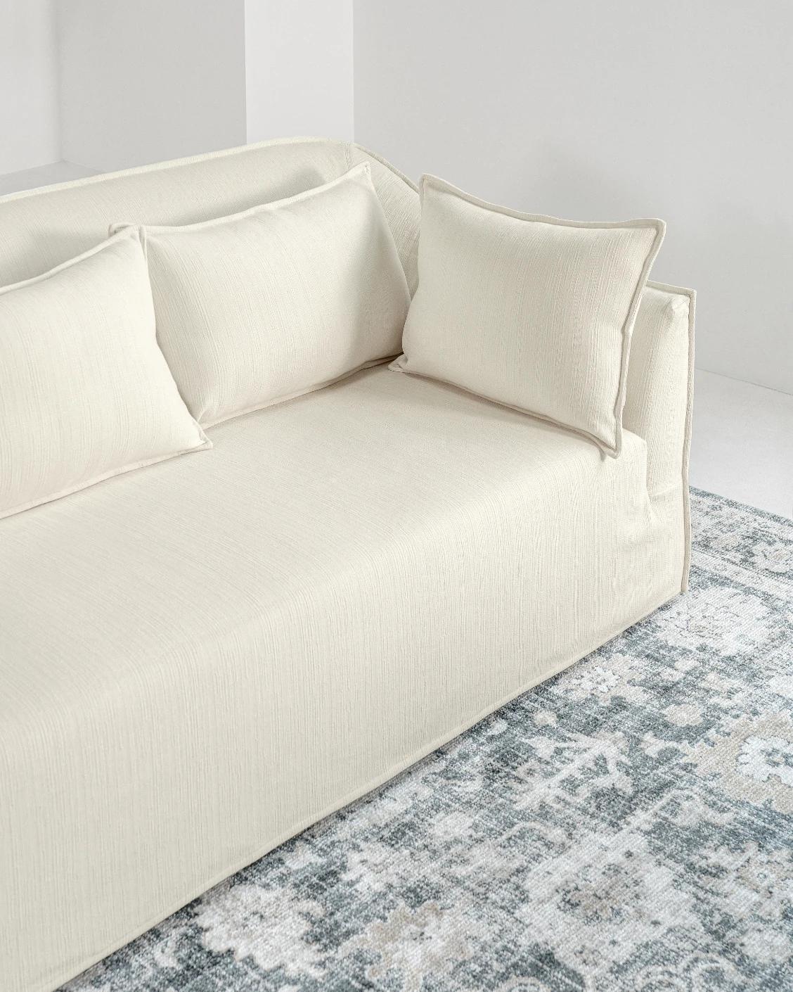 Miro Warm Ivory sofa, shown in a lifestyle right view as image 6