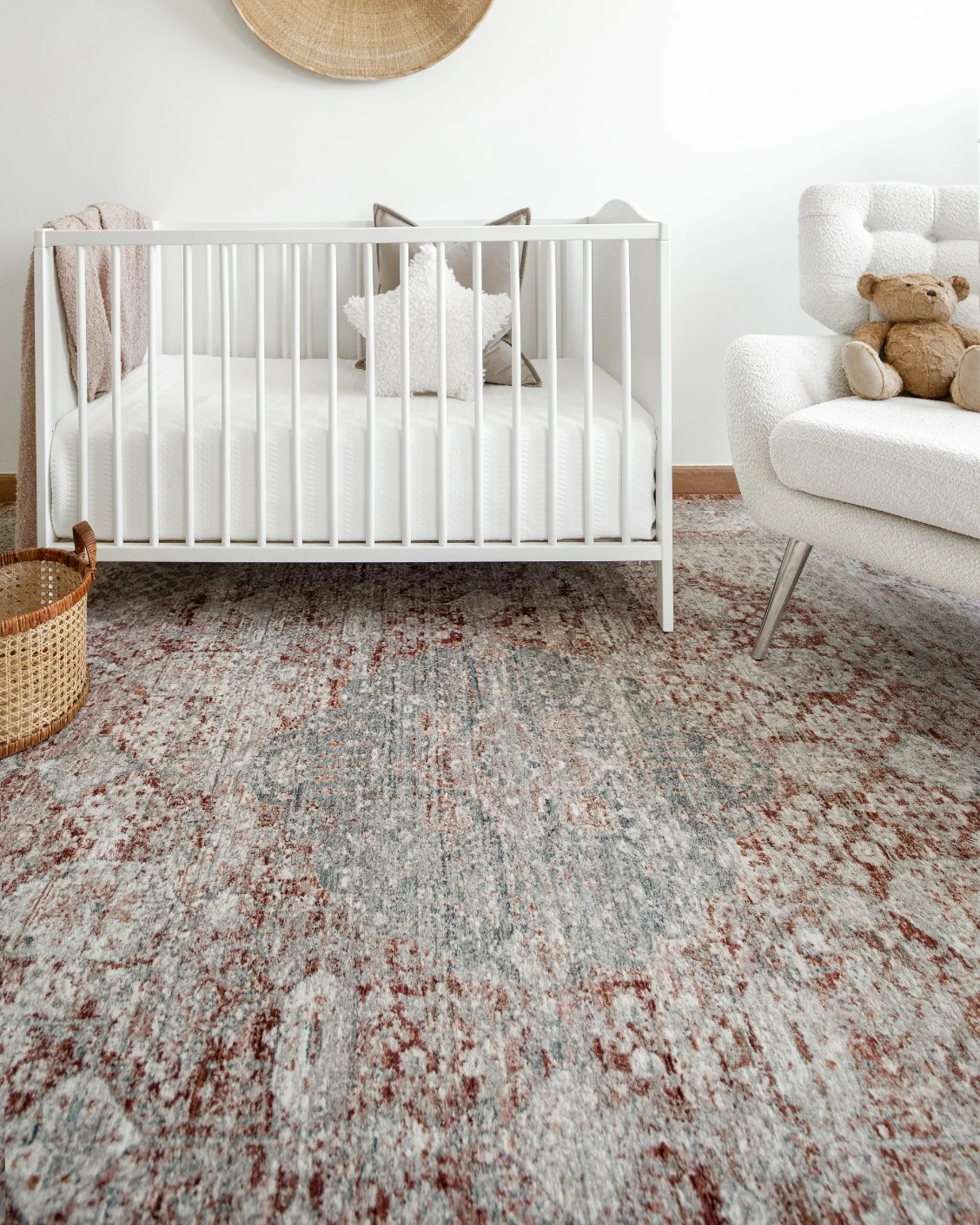 Alexander Rosso carpet in red and beige, shown in a lifestyle front view as image 6