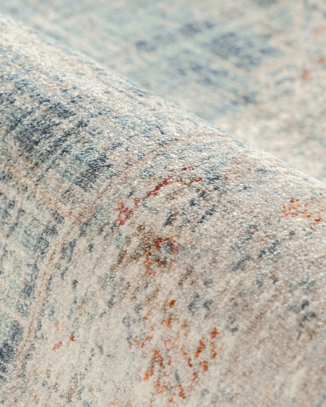 Alexander Sky carpet in pale blue, blue and beige, shown in a product close-up as image 11