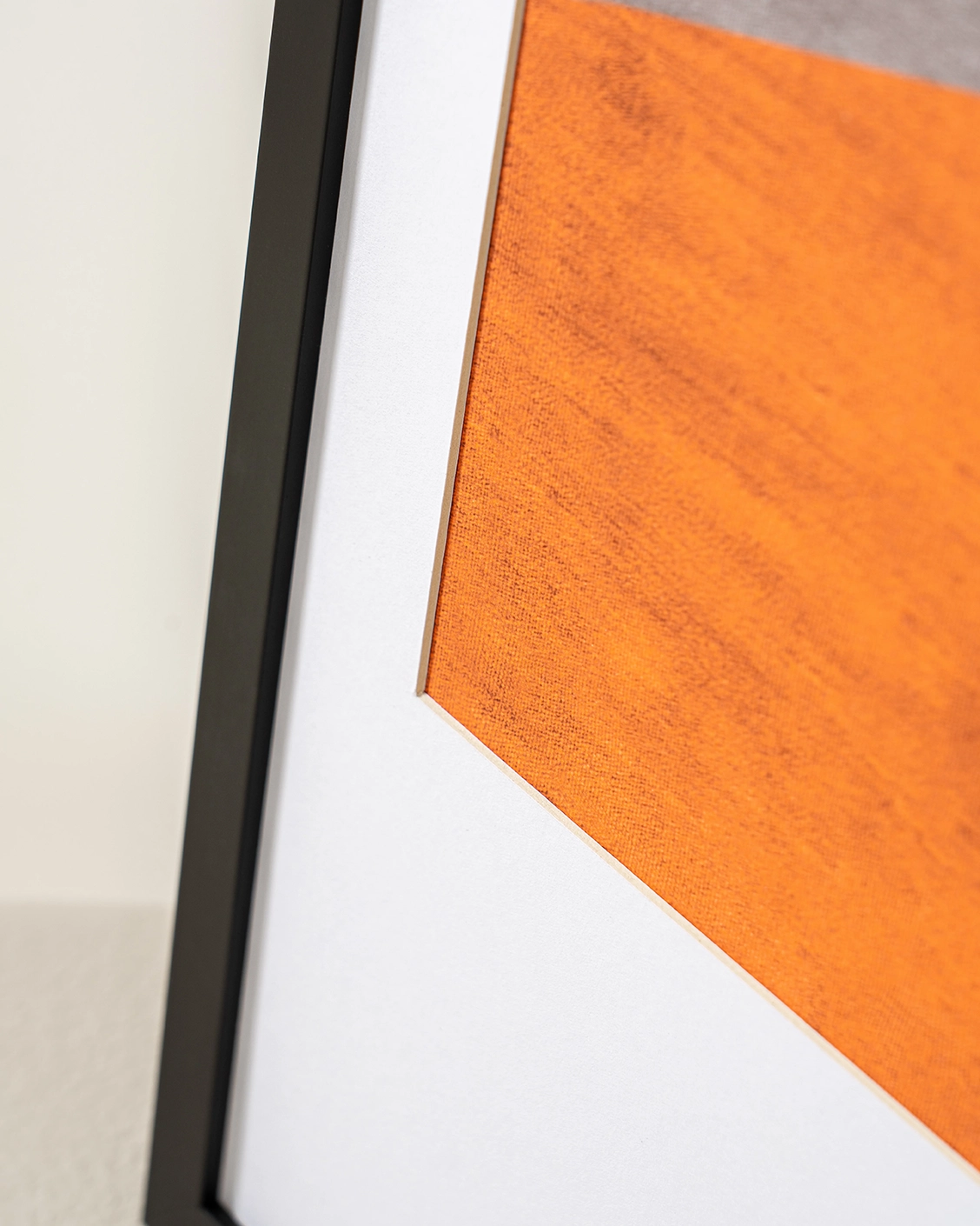 Bloom fine art print in orange and taupe, shown in a lifestyle close-up view as image 6