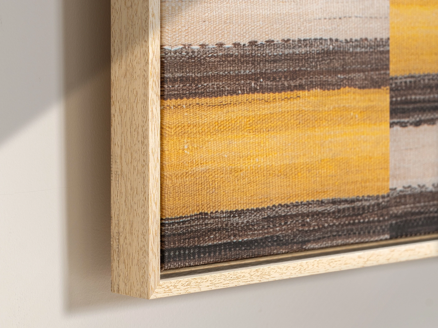 Bumblebee canvas in brown, beige and yellow, shown in a lifestyle close-up as image 2