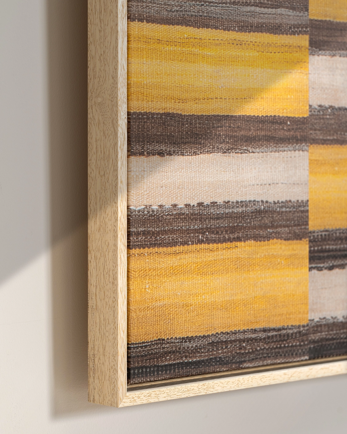 Bumblebee canvas in brown, beige and yellow, shown in a lifestyle close-up as image 6