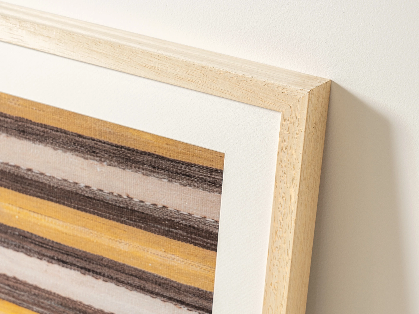 Bumblebee fine art print in brown, beige and yellow, shown in a lifestyle close-up view as image 1