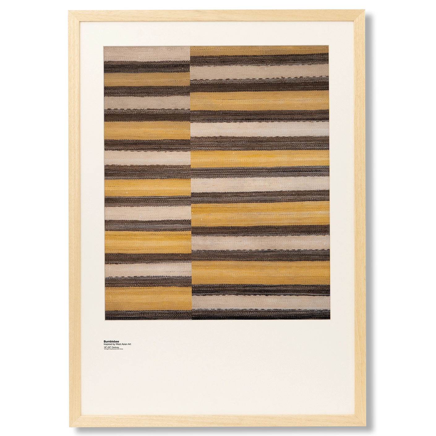 Bumblebee fine art print in brown, beige and yellow, shown in a lifestyle front view as image 1