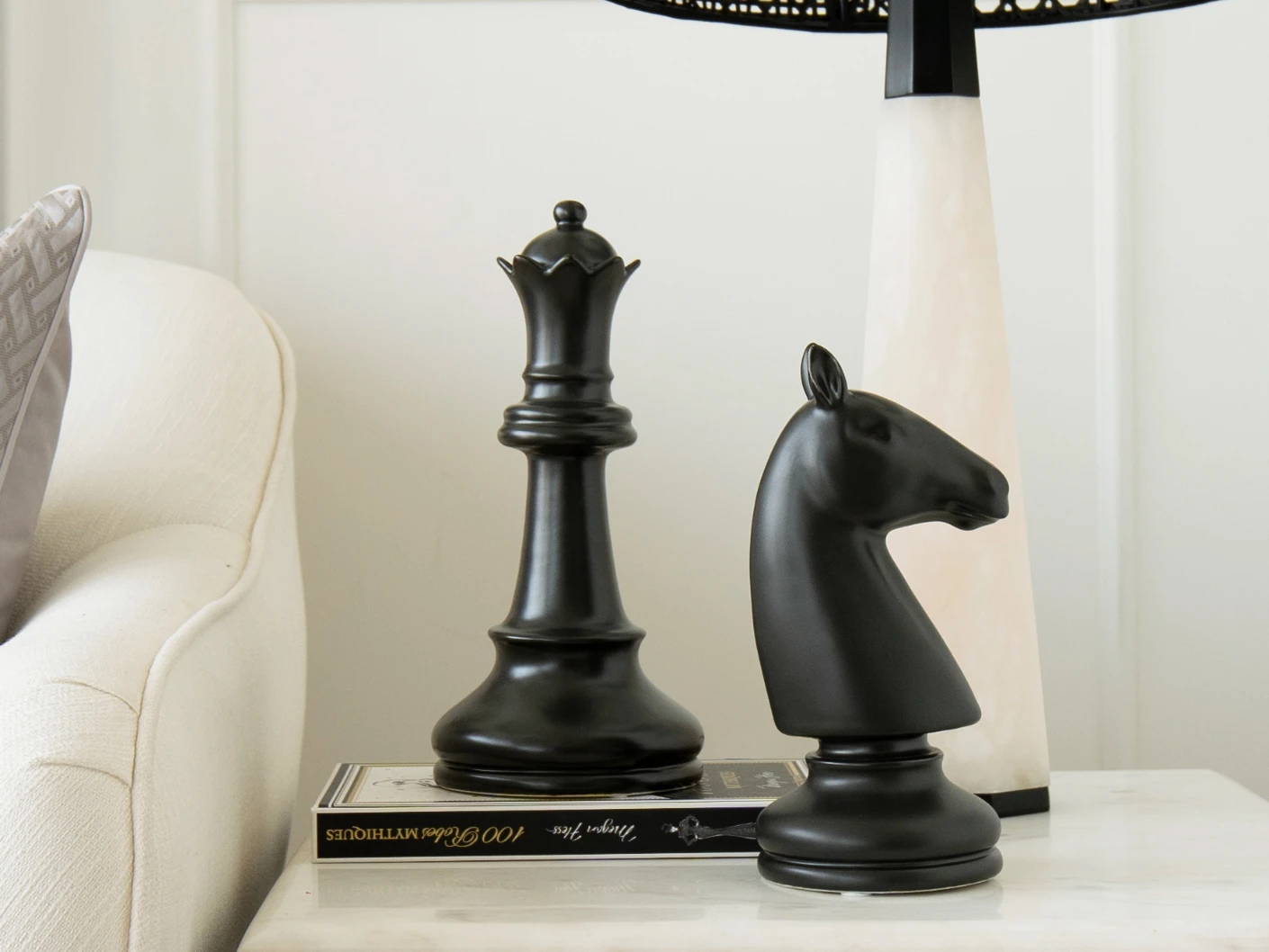 Catherine Arneson statues and sculptures in black, shown in a lifestyle front view