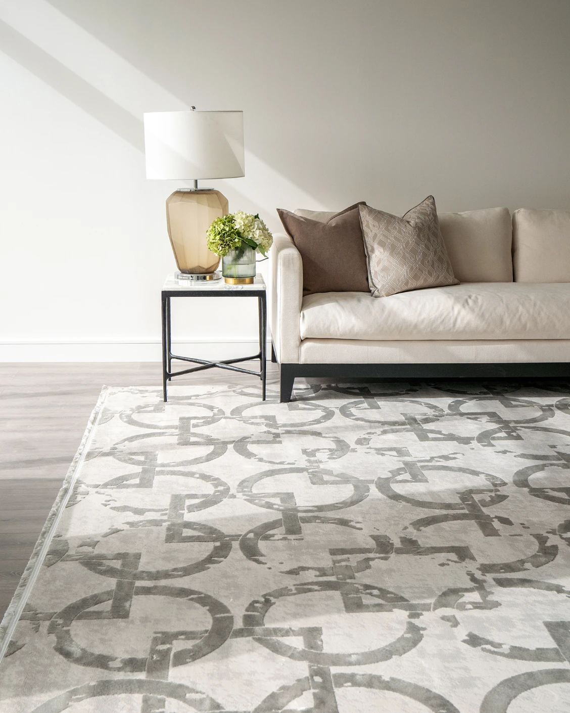 Cooper Dune carpets in grey and silver, shown in a lifestyle front view as image 2