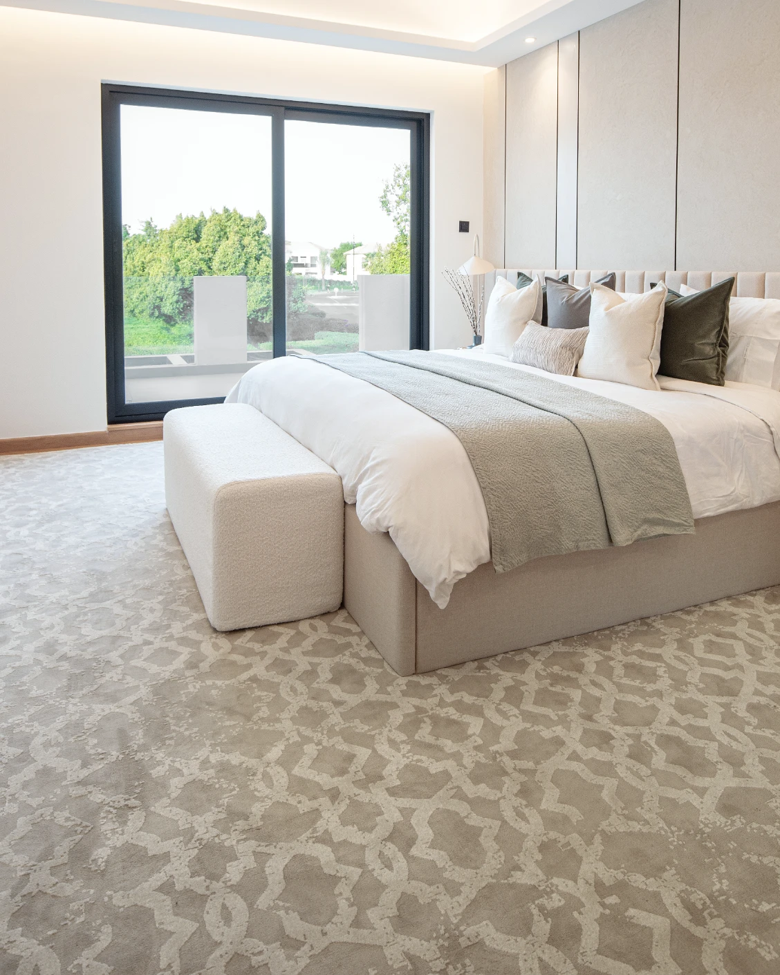 Cooper Sandy carpet in sandy, beige and ivory, shown in a lifestyle right view as image 6