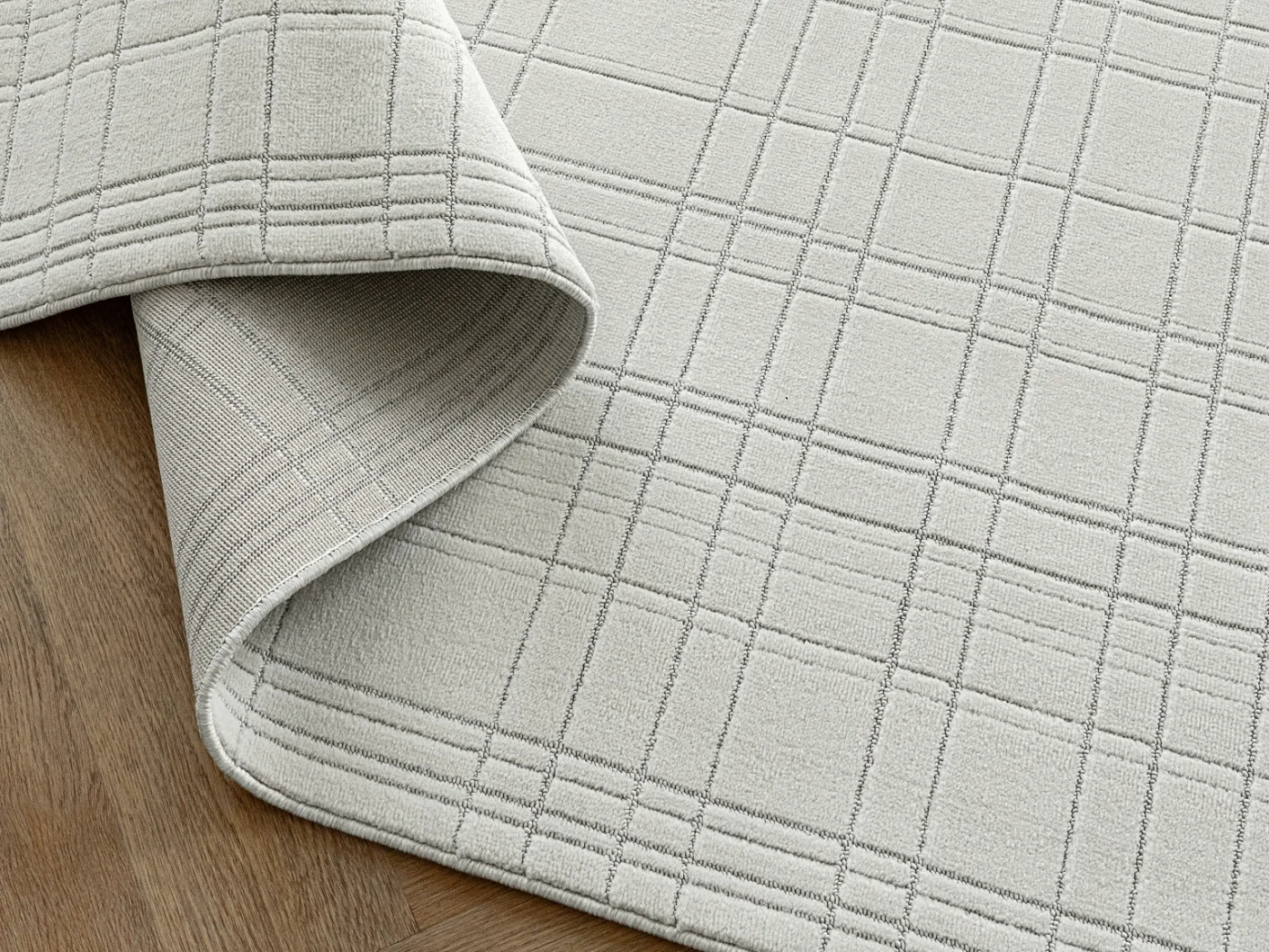 Corvin Sandy carpets in sandy, ivory and grey, shown in a product top view