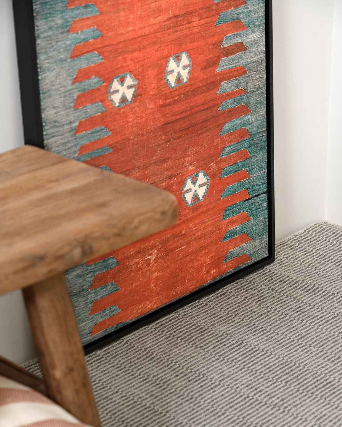 Denim Shades canvas in red and blue, shown in a lifestyle close-up as image 5