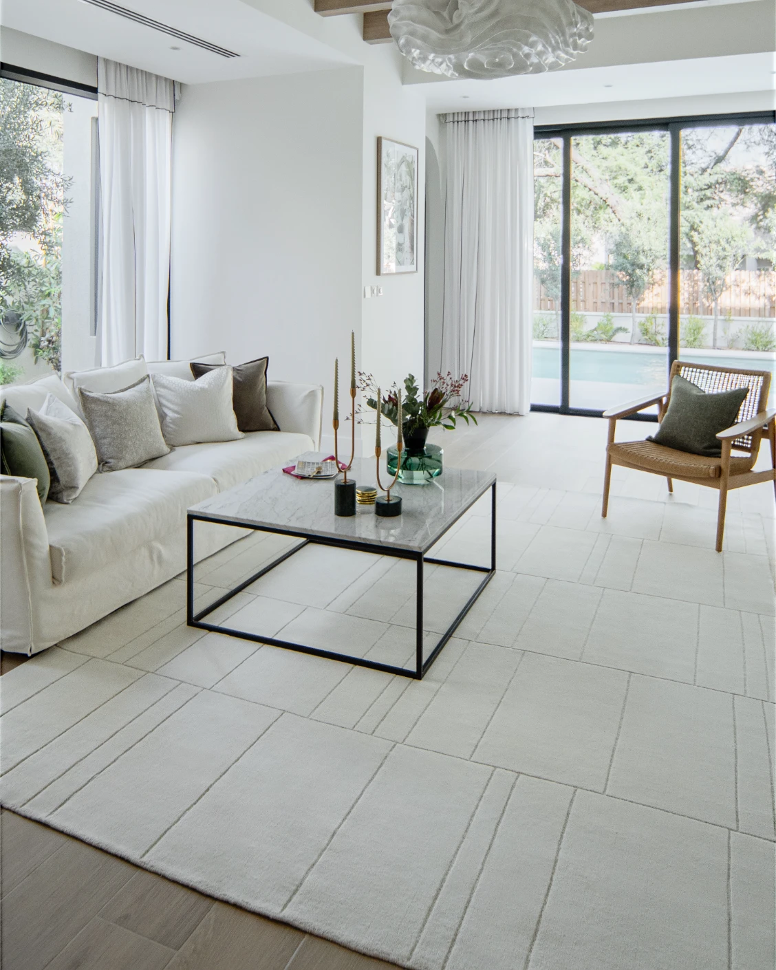 Elliot Bianca carpet in white and pearl, shown in a lifestyle as image 6