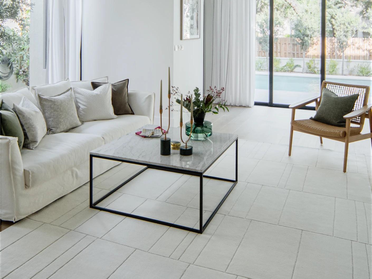 Elliot Bianca carpet in white and pearl, shown in a lifestyle as image 6