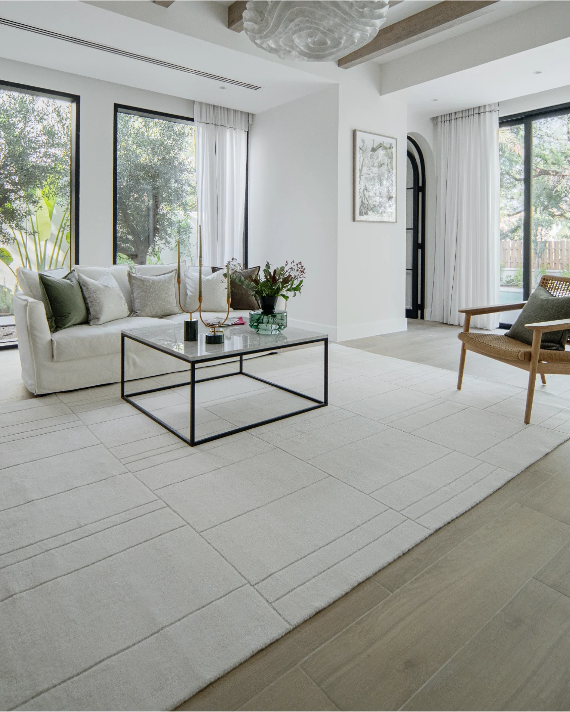 Elliot Bianca carpet in white and pearl, shown in a lifestyle left view as image 7