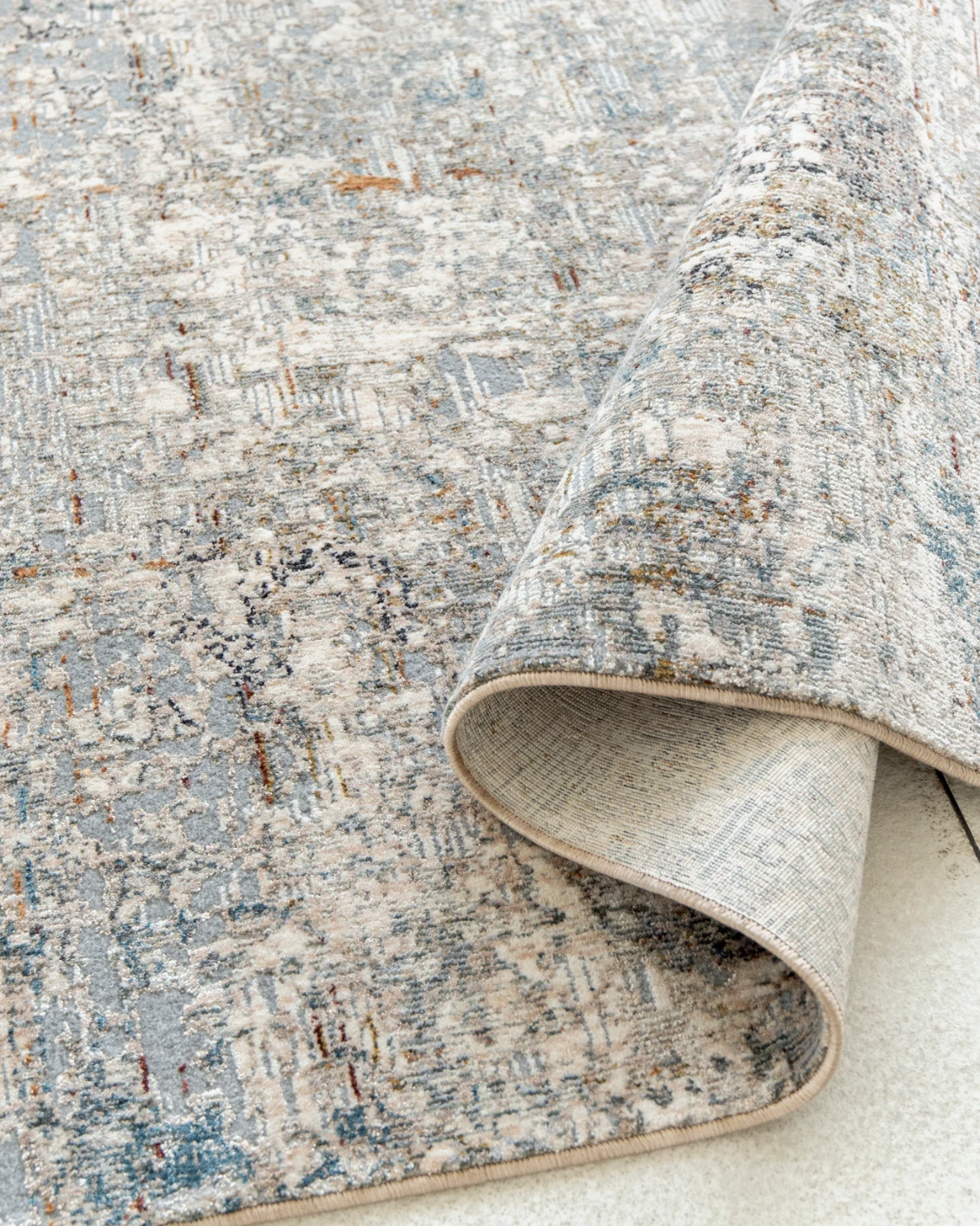 Ethan Brick Runners carpet in gold and grey, shown in a product close-up as image 6