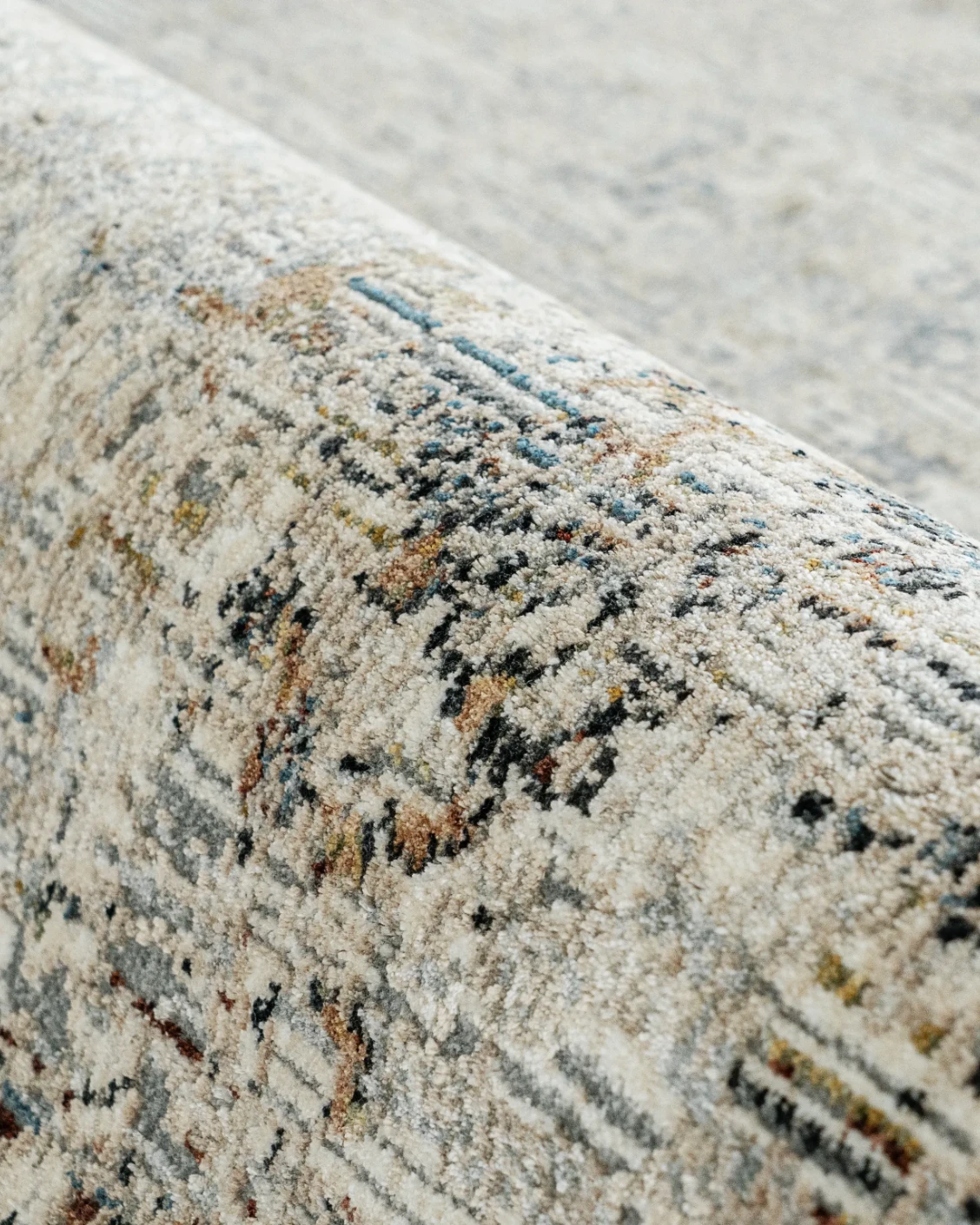 Ethan Brick Runners carpet in gold and grey, shown in a product close-up as image 7