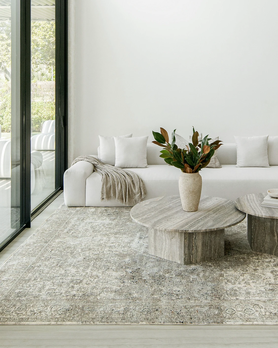 Ethan Dune carpet in grey and beige, shown in a lifestyle front view as image 5