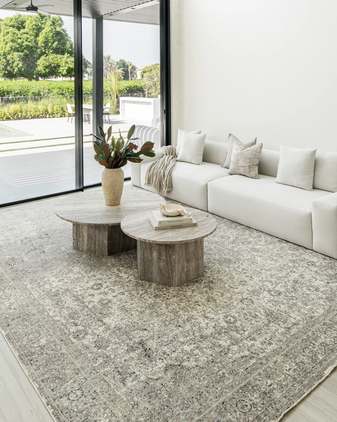 Ethan Dune carpet in grey and beige, shown in a lifestyle right view as image 6