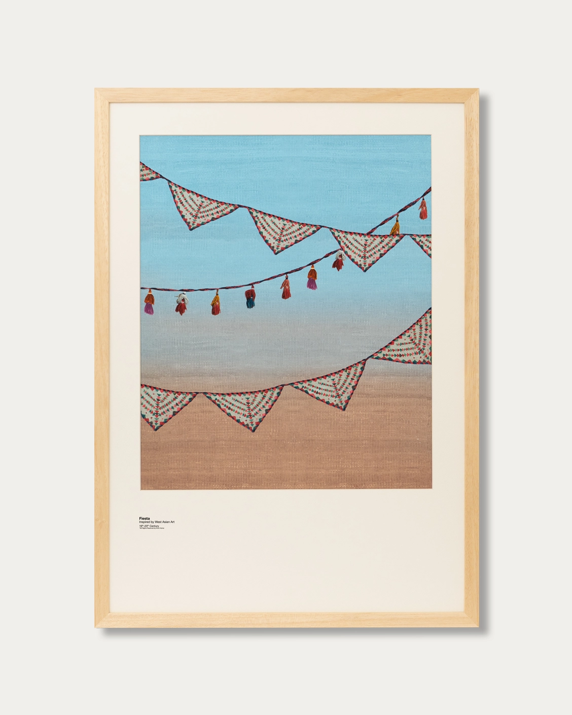 Fiesta fine art print in blue, shown in a lifestyle front view as image 1