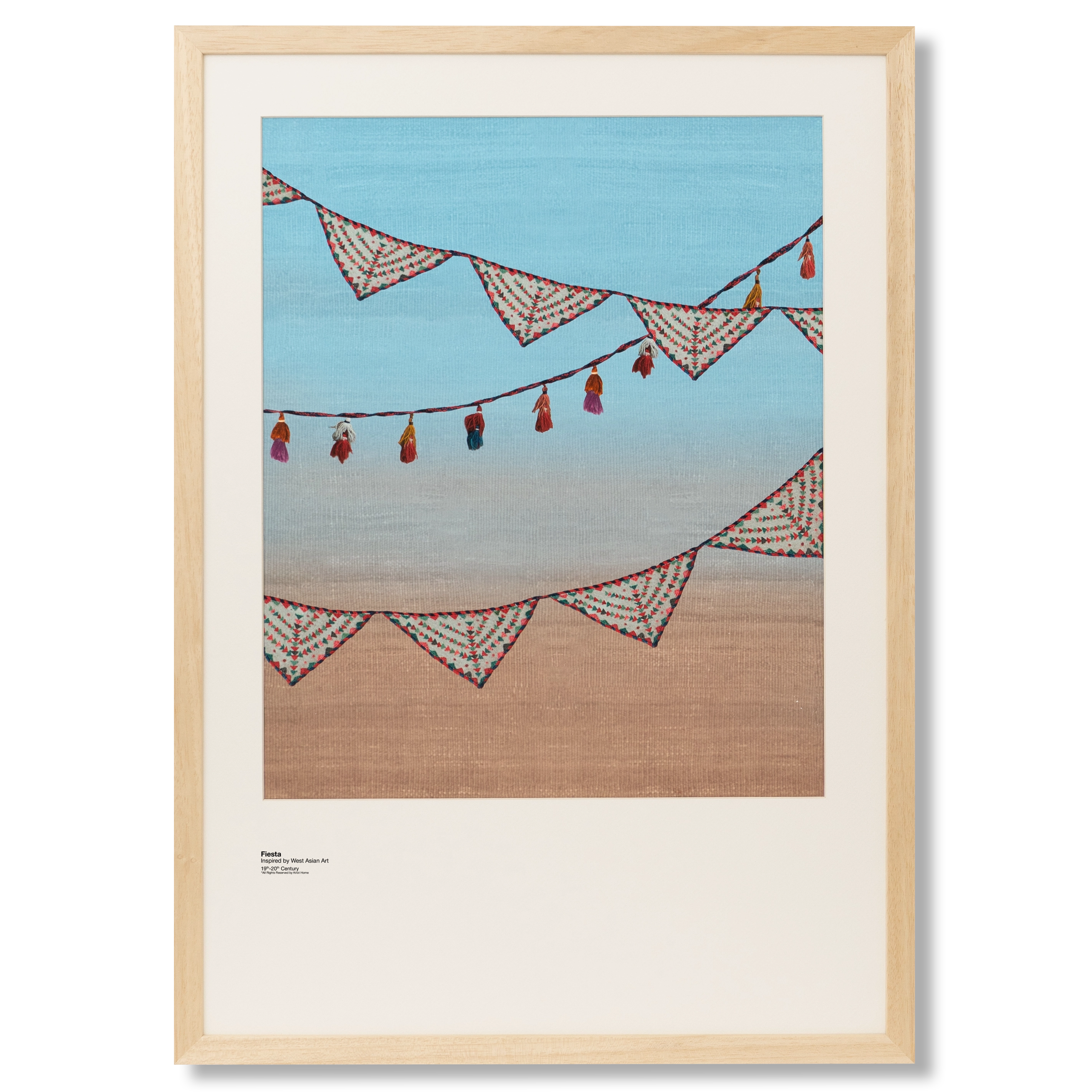 Fiesta fine art print in blue, shown in a lifestyle front view as image 1