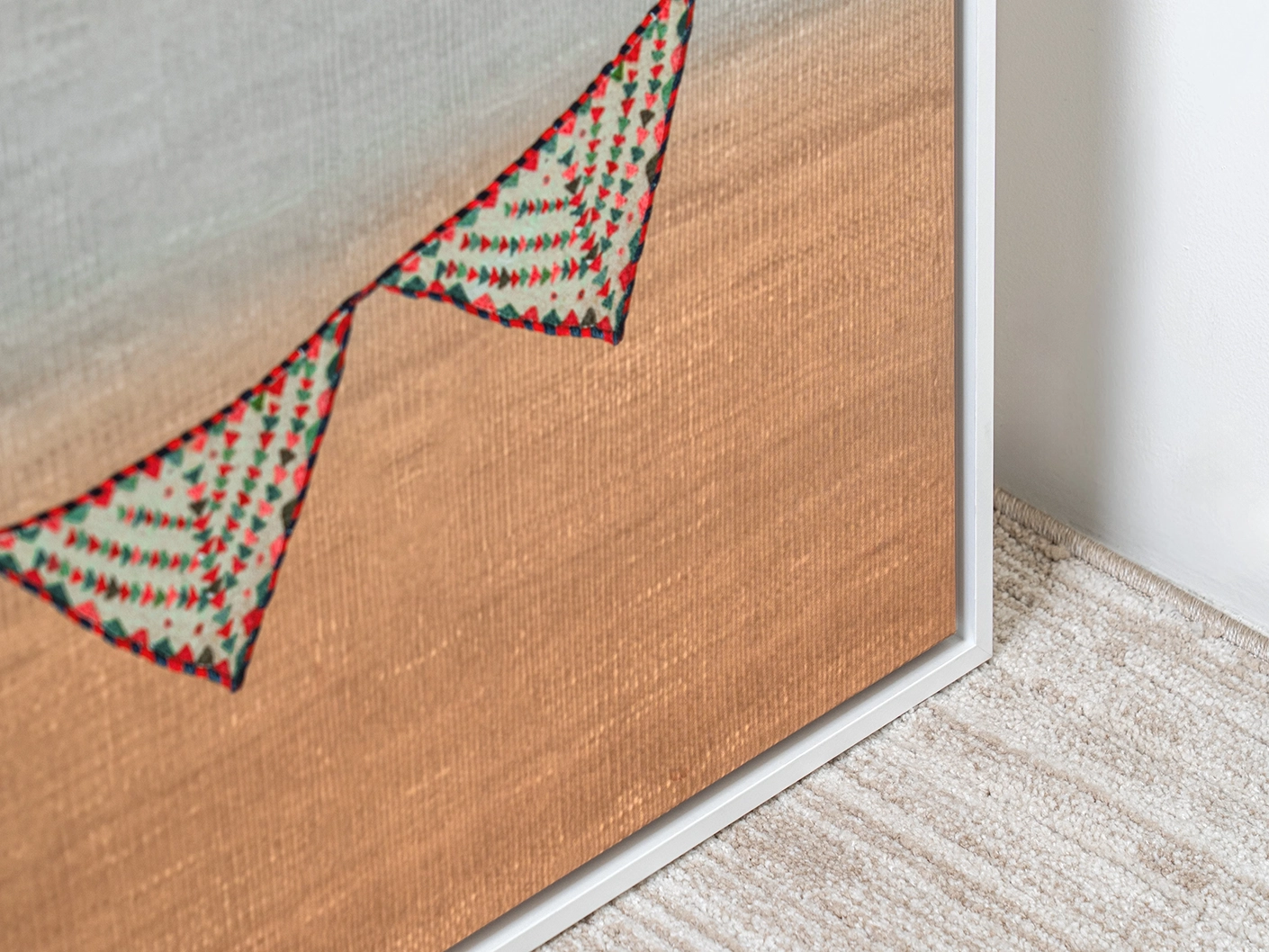 Fiesta canvas in multicolour and blue, shown in a lifestyle close-up as image 3