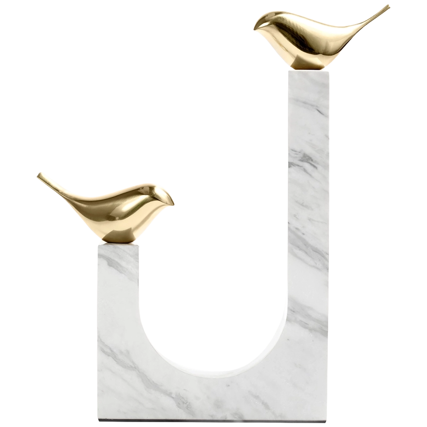 Finch Butterfield vases in white and gold, shown in a product front view as image 1