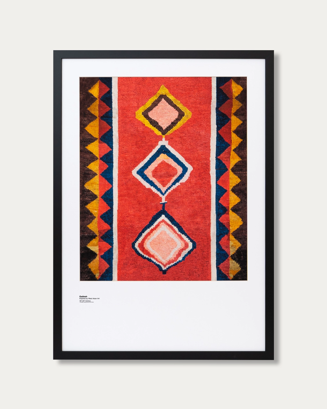 Gabbeh fine art print in red, shown in a lifestyle front view as image 1