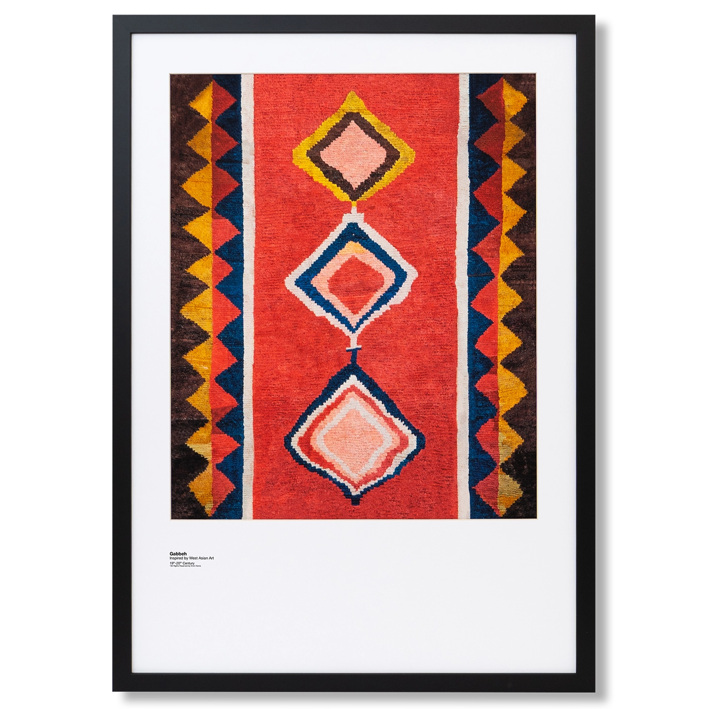 Gabbeh fine art print in red, shown in a lifestyle front view as image 1