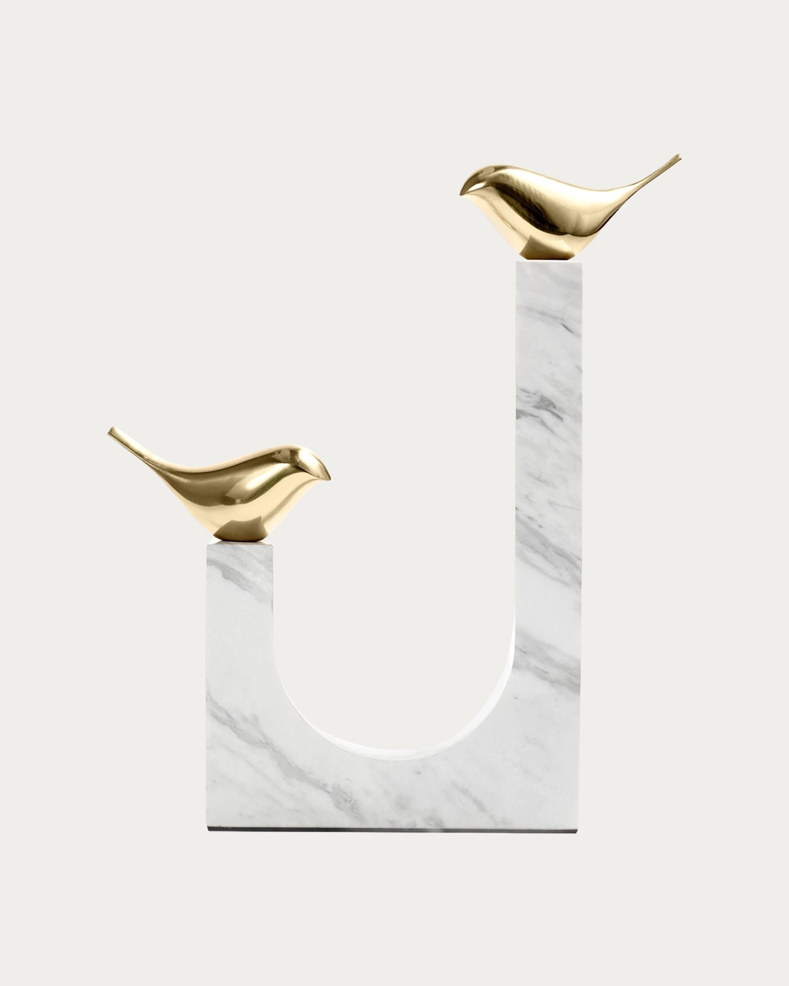 Finch Butterfield vases in white and gold, shown in a product front view as image 1
