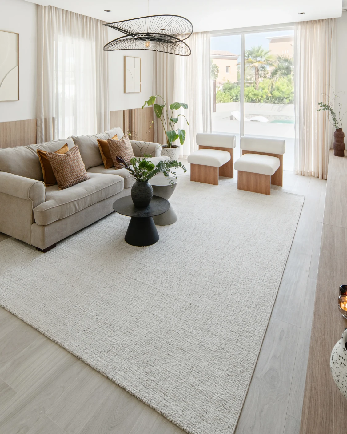 Henry Bianca carpet in ivory and pearl, shown in a lifestyle front view as image 5