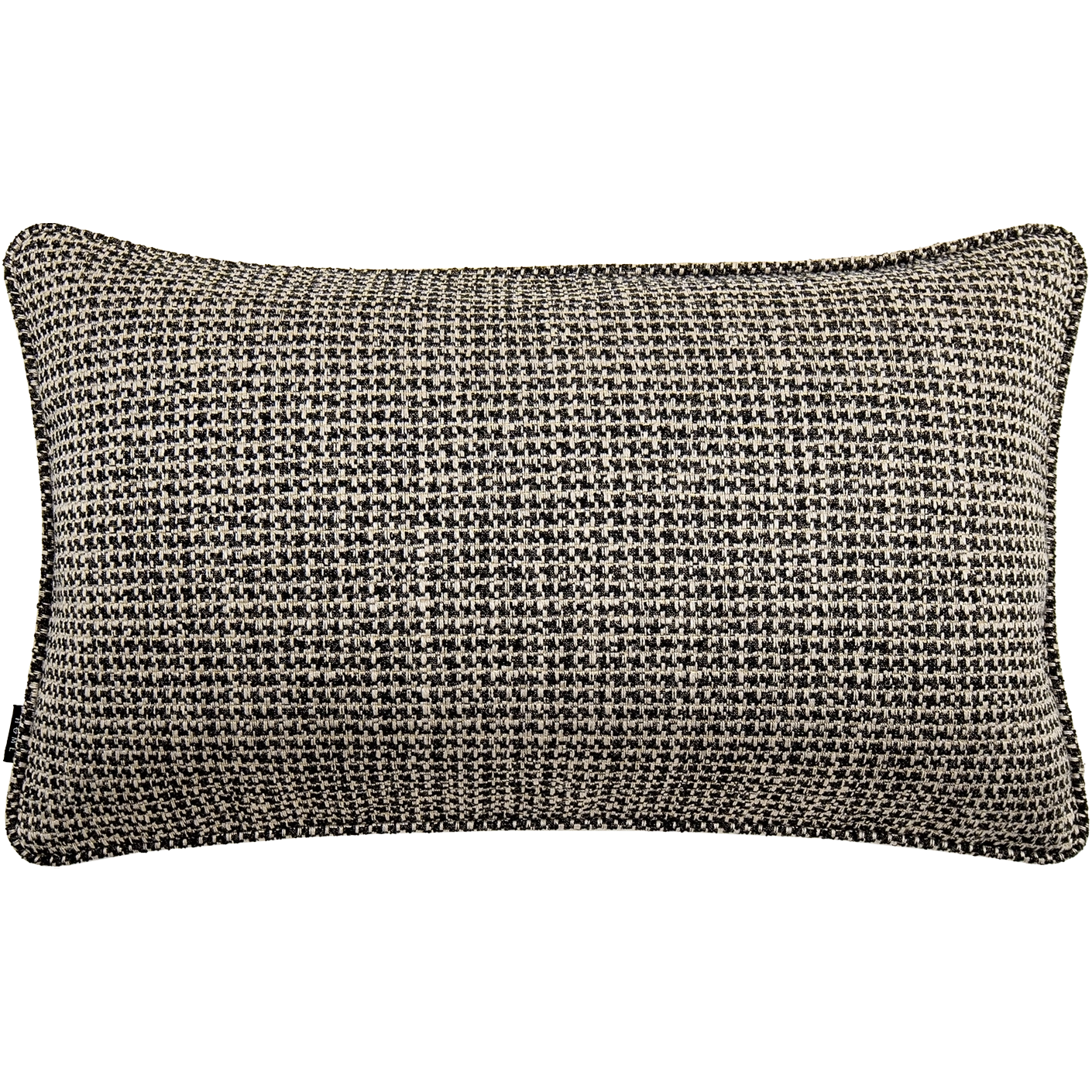 Hugo Steele II cushion in black, shown in a product front view as image 1