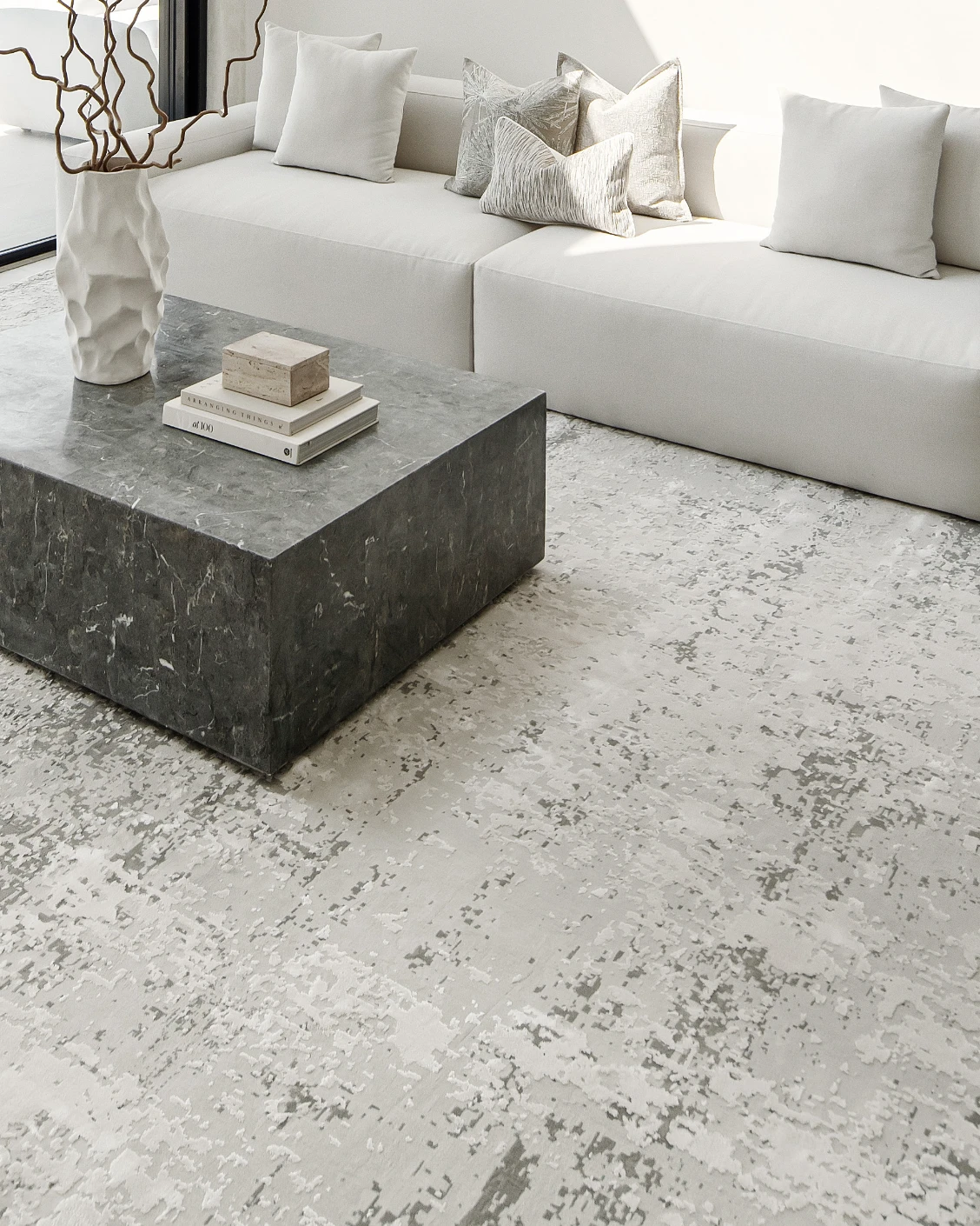 Jay Ashton carpet in grey, shown in a lifestyle right view as image 6