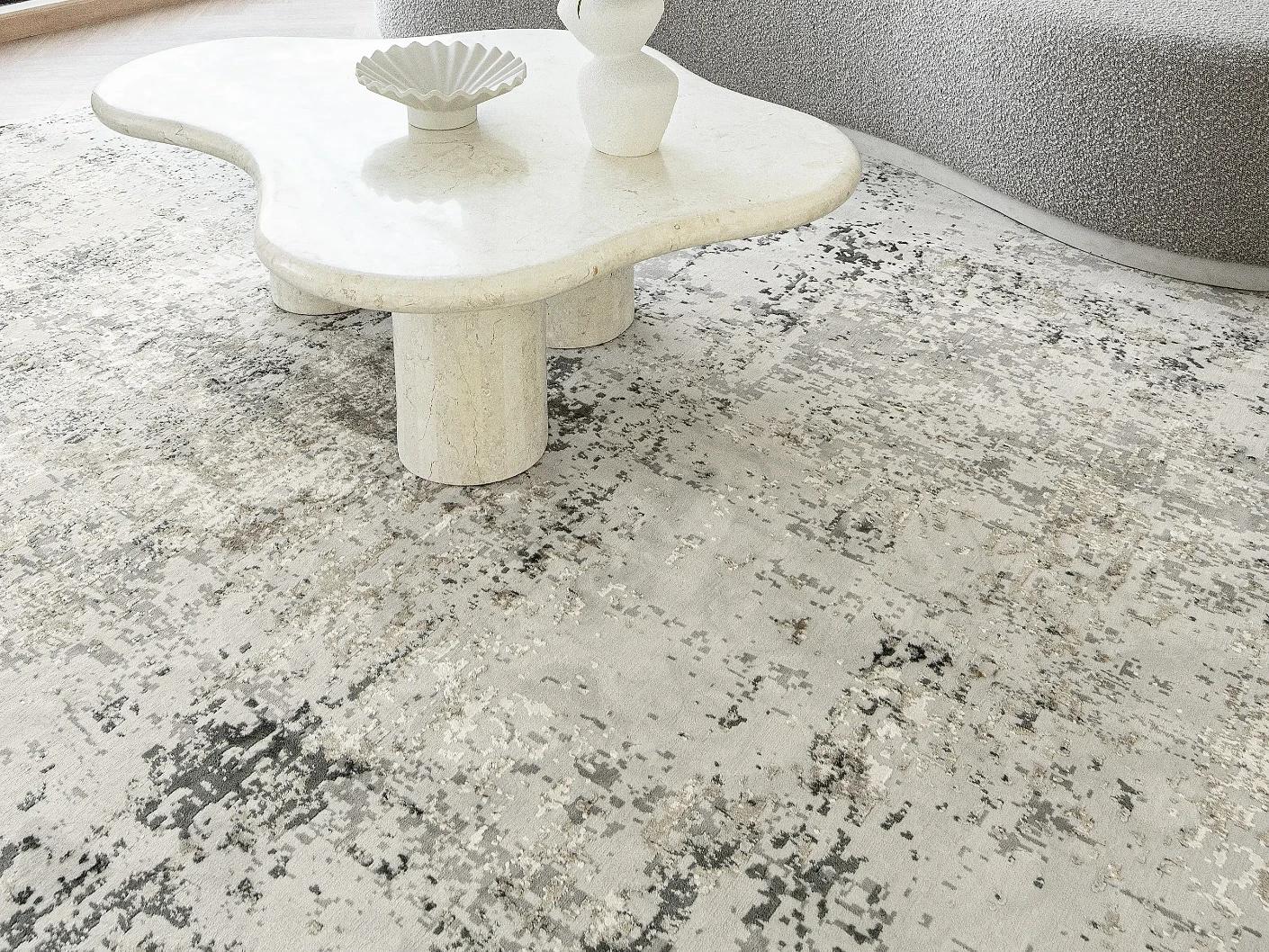 Jay Haywoods carpets in grey, shown in a lifestyle close-up as image 1
